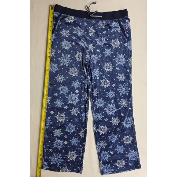 Nautica Women's Blue w Snowflakes Fleece 2 Piece Pajama Set. New. Size L - Picture 15 of 16